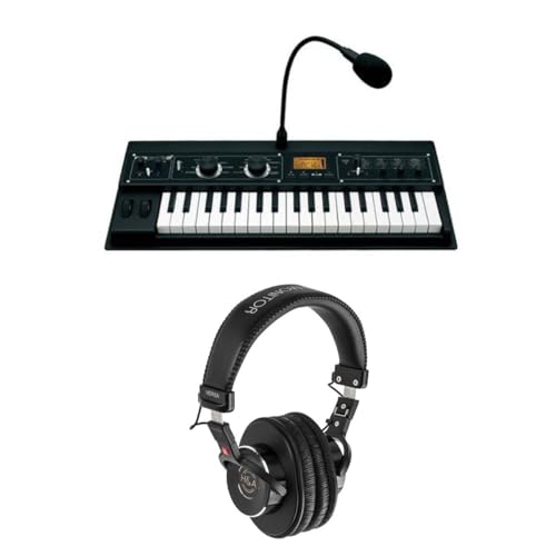 Korg Micro XL+ Synthesizer/Vocoder, 37 Velocity Sensitive Mini Keys, 16 Channel Vocoder with H&A Versa Professional Field and Studio Monitor Headphones