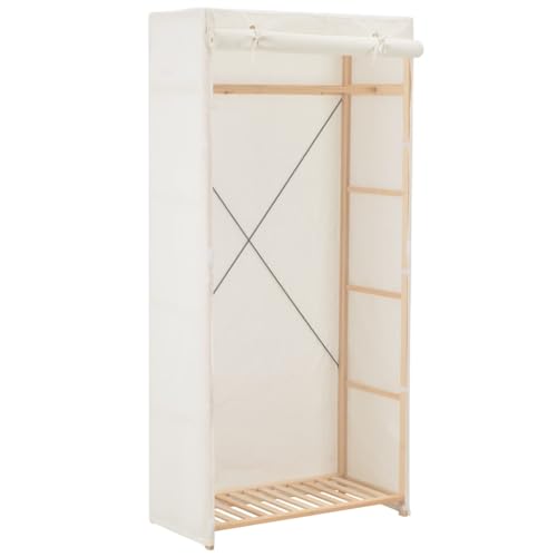 Solivagant Armario de Tela Blanco 79x40x170 cm,Blanco,5.6kg