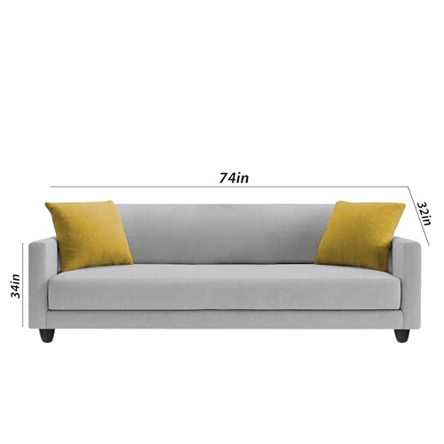 Image of Casaliving Dominic 3 + 2 Seater Sofa Set for Living Room (Grey) Premium Fabric Sofa