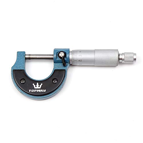 TOPWAY Outside Metric Micrometer Tool 0-25mm + Kalibrierschlüssel + Gehäuse