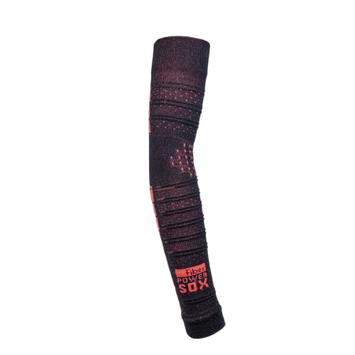Manguito de Compressão - Armsleeve Fiber Powersox (M, PRETO/VERMELHO LISTRADO)