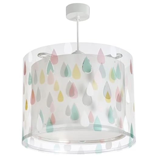 Dalber 41432 Lámpara infantil juvenil colgante de techo Color Rain Gotas E27, Multicolor