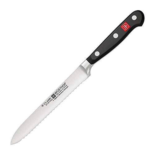 WÜSTHOF Classic Coltello salame 14 cm, nero