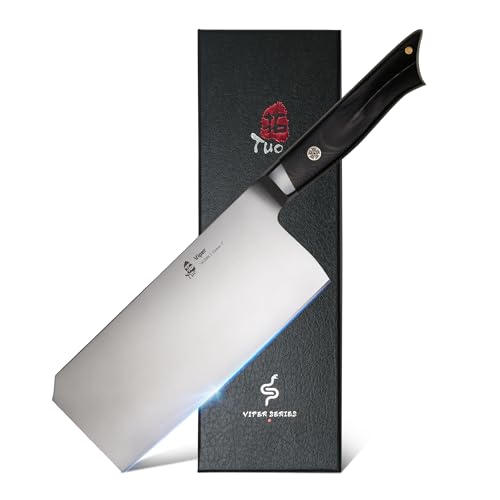 TUO Meat Cleaver, 8 Inch Kitchen Knife In Premium 14C28N Stainless Steel, Professional Cleaver Knife With Full Tang And Ergonomic G10 Handle, Ultra Sharp Knife-Mother' s Day Gifts with Gift Box TUO Meat Cleaver, 8 Inch Kitchen Knife In Premium 14C28N Stainless Steel, Professional Cleaver Knife With Full Tang And Ergonomic G10 Handle, Ultra Sharp Knife-Mother' s Day Gifts with Gift Box