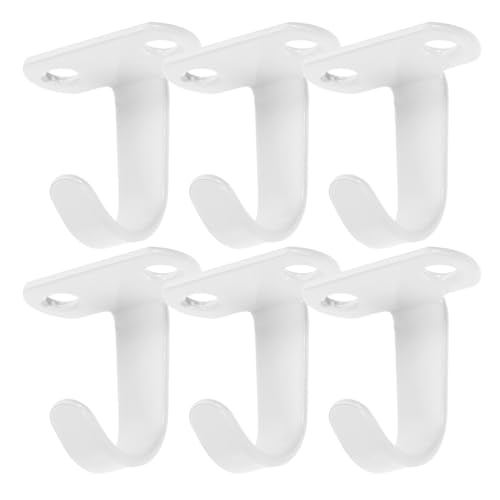 Luxshiny Ganchos Blancos Multifuncionales Para Cocina Y BalcóN 6 Piezas De Hierro InstalacióN FáCil Organizador Para Ropa Y Plantas