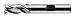 Drillco, 19/64x3/8", Multi-Flute Finishing End Mills, High Speed Steel, Bright, Regular Length, Single End (2 Pack)