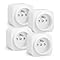Amazon Basics Prise Intelligente, Compatible Matter, Compatible avec Amazon Alexa, Google Home et Apple HomeKit, Hub Matter Requis, Wi-Fi 2,4GHz Uniquement, Blanc, lot de 4