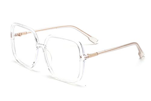 Image of Blue Light Blocking Glasses Oversized Square Frame Women /Men Anti Eyestrain Computer Eyeglasses L3000A