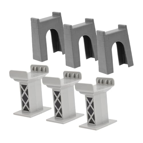 Sosoport Mini Train Track Toys 6pcs Bridge Supports Plastic Track Connectors Bridge Pier for Boys and Girls