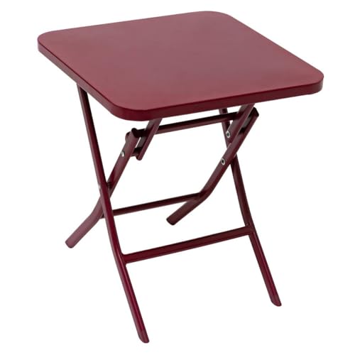 Table d’appoint Greensboro Bordeaux, petite table basse pliante - 2