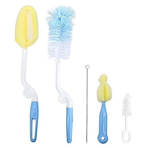 COLLBATH 5pcs Bottle Brush Bottle Sponge Cleaning Brush Wine Cup Brush Bottle Cleaning Brush Water Bottle Cleaning Tool Bottle Cleaner Pacifier Cleaner Flask Cleaner Nylon Blue