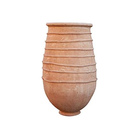 Biscottini Terracotta blumentopf groß aus Sahara 105x56x56 cm | Amphore garten auf Made in Italy | Terrakotta blumentöpfe Cover