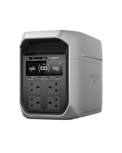 EF ECOFLOW DELTA 3 Max Plus Portable Power Station 2048Wh Expandable Capacity Up to 10kWh LiFePO4 3000W AC Output 080% Fast Charge in 47 min 10ms UPS Backup Solar Generator for Home Camping