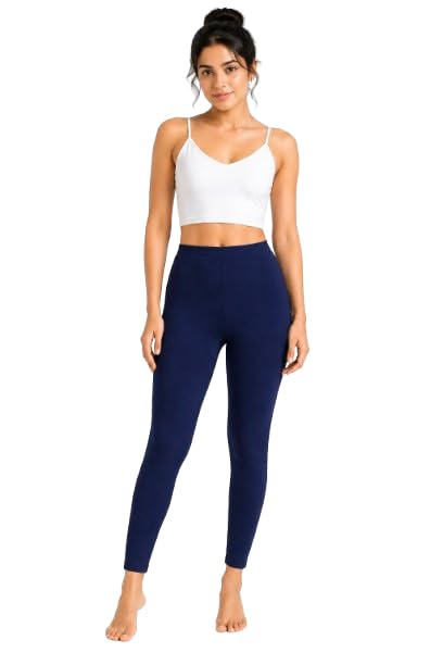 Women Cotton Lycra Ankle Length Leggings | High Waist Stretchable Churidar Pants for Kurti | Soft Comfortable Bottom | Free Size & Multi Color-picture-31