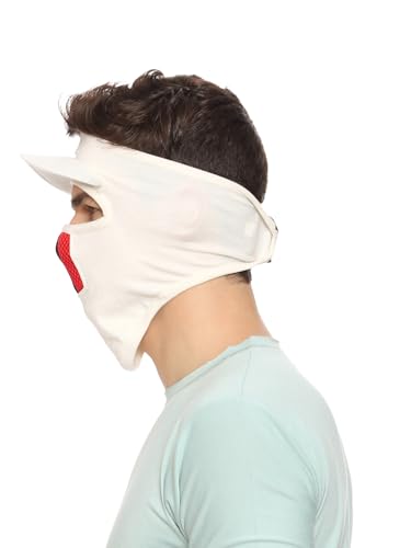 Image of Gajraj Unisex Cotton Anti Pollution Dust Sun Protecion Full Face Cover Mask with Air Filter Mesh and Visor (Skin)