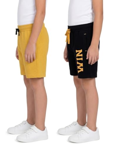 Image of Clotth Theory Boys Cotton Shorts Pack of 2 | Soft Breathable Fabric | Elastic Waist | Casual Wear Kids Comfortable Shorts