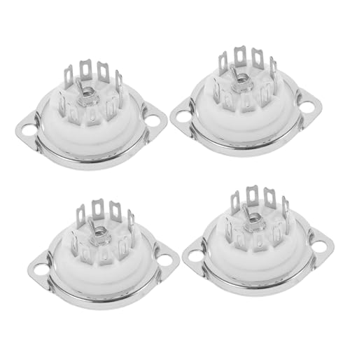 BESPORTBLE 4Pcs Ceramic Pin Tube Socket for Audio Amplifiers Durable Pcb Socket for DIY Projects High Temperature Resistance Easy Installation Compatible