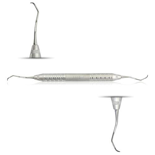 MASTERYD Gracey Dental Periodontal Curettes 11/12 Double Ended Tips Special Hollow Handle Stainless Steel Dental Veterinary Instruments for Scaling, Root Planning, and Periodontal Treatment