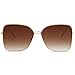 Produktbild SOJOS Damen Sonnenbrille Neue Modell Metall Flach Linsen Groß SJ1082 mit Gold Rahmen/Verlauf Braun Linse
