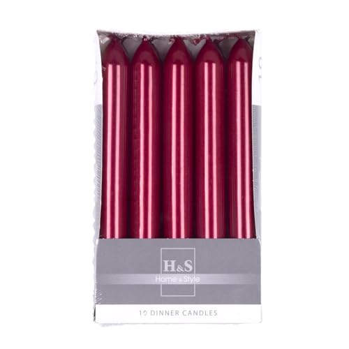 DONAU Home Juego de velas de varilla lacadas lisas/rojo...