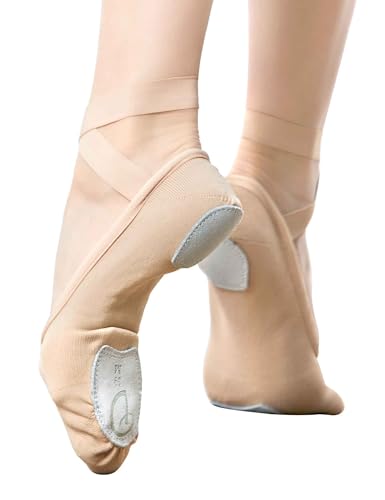 Daydance Girls Women Ballet Shoes Canvas 4 Way Stretch Dance Slippers no Strings2