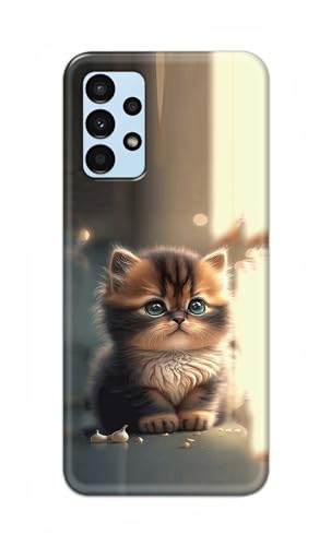 Image of PRINTFIDAA Printed Hard Back Cover Case for Samsung Galaxy A13 4G Back Cover (Cute Cat) -112