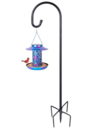 Ottsuls 1 Pack 45 inch Adjustable Shepherd Hooks and Solar Bird F...