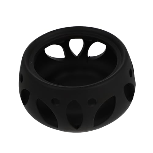 SOLUSTRE 1pc Ceramic Teapot Warmer Elegant Black Holder for Teapots Simple Structure Easy to Clean for Home Office Hotel and Tea House Use