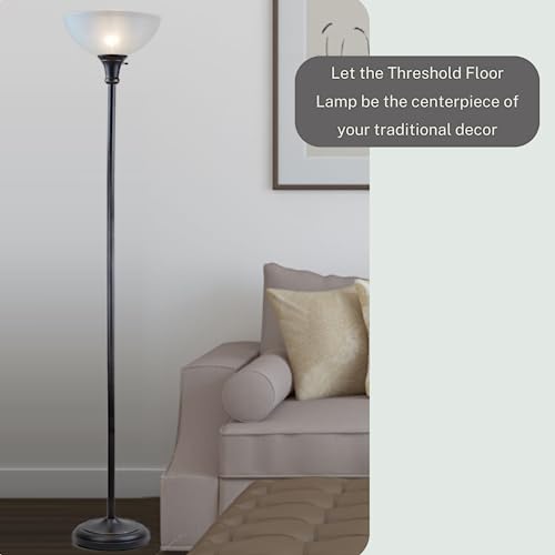 Lightaccents Bronze Floor Lamp With Frosted White Glass Bowl Shade - For Room Decor - Bedroom Decor - Floor Lamp For Bedroom - Floor Lamps For Living Room - Standing Lamp Home Office Lamp For Bedroom #TOP2