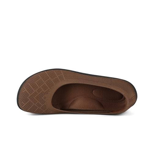 Image of KBZone Women's Flat Shoes Round Toe Knit Ballet Flat Comfort Dressy Flat Walking Shoes