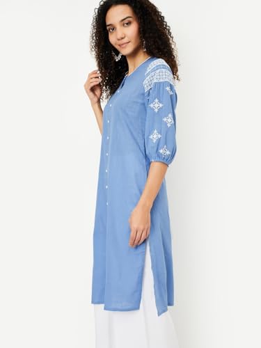 Image of Max Women's Cotton Blend Regular Fit Casual Kurta