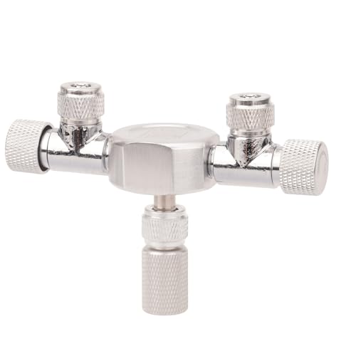 YROHGKPN 2 6 puertos Acuario C02 Shunts Acero Inoxidable Multidireccional Válvula antirretorno Electroválvula Regulador CO2 Tanques de peces Accesorios
