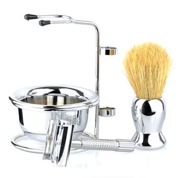 TSINGS Men's Manual Shaving Set Hair Salon Shaving Tools Facial Cleaning Shaving Stainless Steel Frame