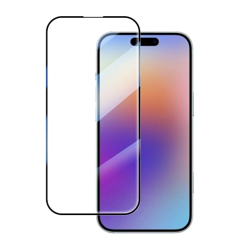 iPhone 16 Pro フィルム 強化ガラス 液晶保護フィルム 9Dラウンドエッジ加工 10H硬度 飛散防止 高透過率 防塵 防指紋 全面吸着 保護シート (ブラック