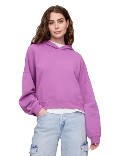 GAP womens Logo Hoodie Hooded Pull-On Sweatshirt Cattelya Orchid 183223 L
