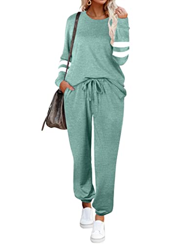 Image of Ekouaer Sweatsuits Womens Loungewear Set Tracksuit Long Sleeve Pajamas Set with Pockets 2 Piece Outfits Lounge Sets