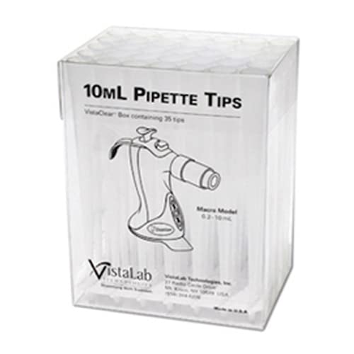 VistaLab 4058-6133 RNase/DNase Certified Micro Pipette VistaClear Tip, 10mL Volume, Sterile (Box of 35)