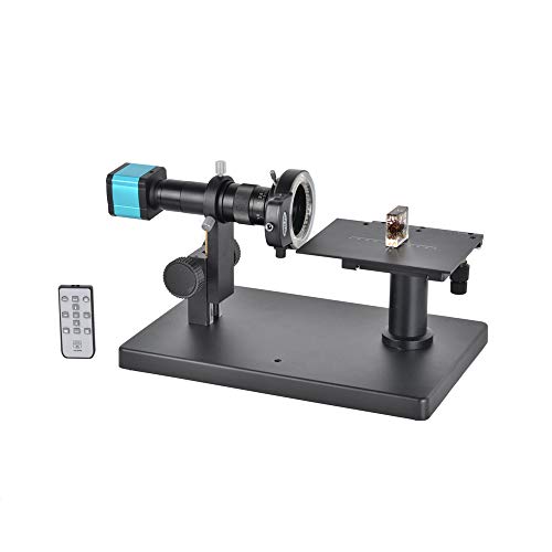 Hayear 14Mp Hdmi Hd Usb Digital Industry Video Microscope Camera Remote Control + Horizontal Microscope Table Stand +180X C-Mount Lens+144 Led Light #TOP14