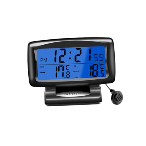 Beatifufu Auto for Car Clock Display Night-Light Function Metal Construction No Battery Needed