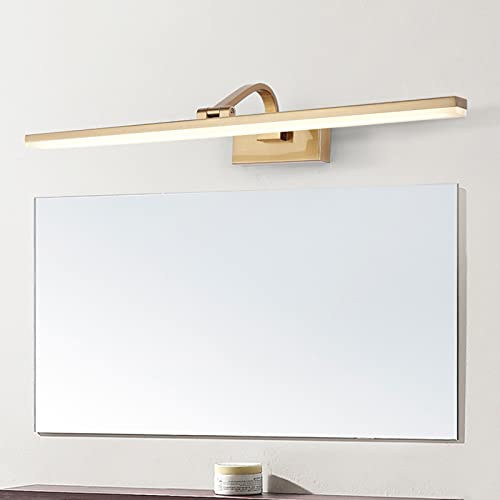 Iluminación de tocador luz frontal de espejo LED de 61 cm impermeable dorada 6