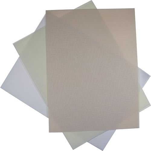 Image of KCS 3 pc of 12 inch x 18 inch(30cmx45cm) 18CT Counted Cotton Aida Cloth Cross Stitch Fabric (White+Antique White+Ecru)
