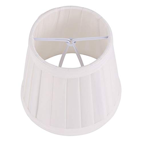 OSALADI Foldable Pleated Cloth Lampshade, Dustproof Light Cover, European Style Clip On Bulb Barrel Lampshade Replacement for Table Lamp Floor Lamp Pendant light (White)