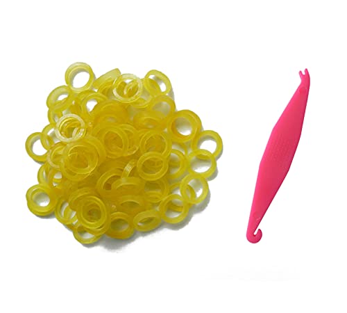 Dentosmile Orthodontic Extraoral Latex Elastics | Dental elastics| Tooth Colours Pack of 100 Pcs + Free Placer for Braces