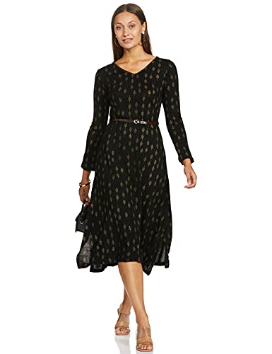 Image of Rangriti Maroon Acrylic Dress for Women