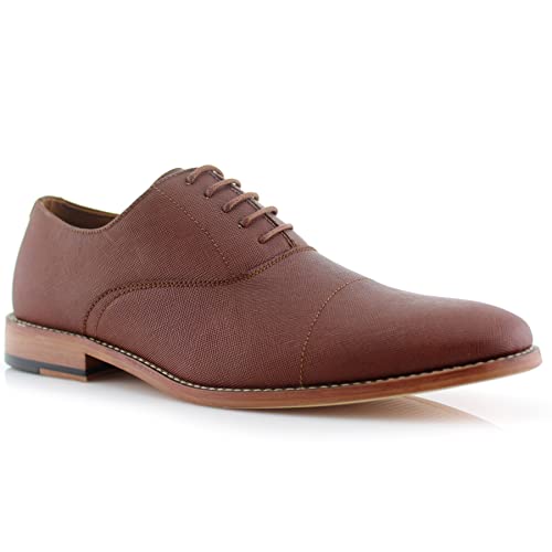 Image of Ferro Aldo Men's Classic Cap Toe Oxford Dress Shoe Collection | Perfect for Formal, Business, and Wedding Attire