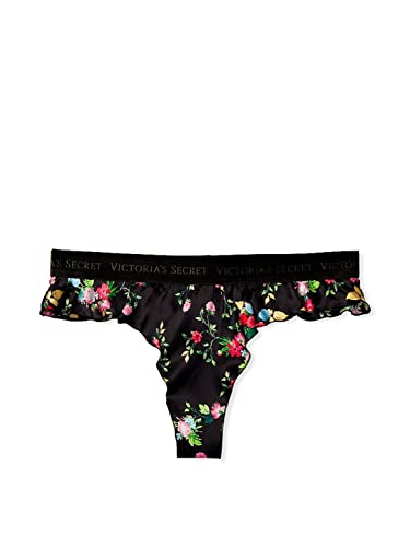 Body By Victoria Washable Silk Ruffle High-Leg Thong Multi Color Floral Size X-Small New #TOP13