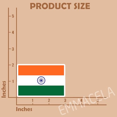 Image of (3PCS) India Flag stickers, Countries Flag Stickers - Waterproof Vinyl Decals For Laptops, Tumblers, Water Bottles, Books, Scrapbooks, Size 3 x 2 Inch