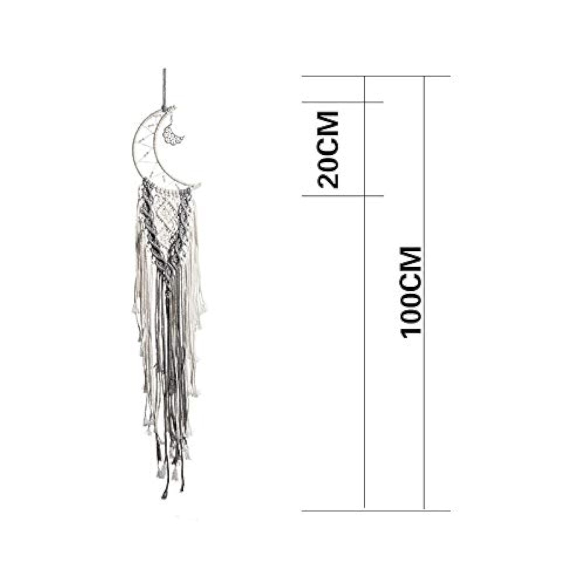 2PCS Moon Macrame Wall Hanging Boho Dream Catchers