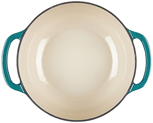 Image of Lodge Essential Enamel Cast Iron Dutch Oven, 4.5 Quart, Lagoon | Oven-Safe Enamel Cookware up to 500F, Heat-Retaining Braising & Roasting Pot, PFAS-Free & Induction-Safe Enameled Cookware