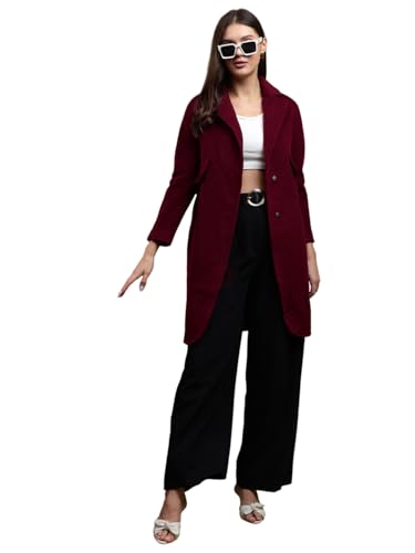 Image of KOTTY Womens Cotton Blend Standard Length Elegant Style Coat - Classic Style with Modern Detailing